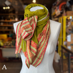 Sheer Chartreuse Sari Fragment