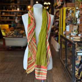Sheer Chartreuse Sari Fragment
