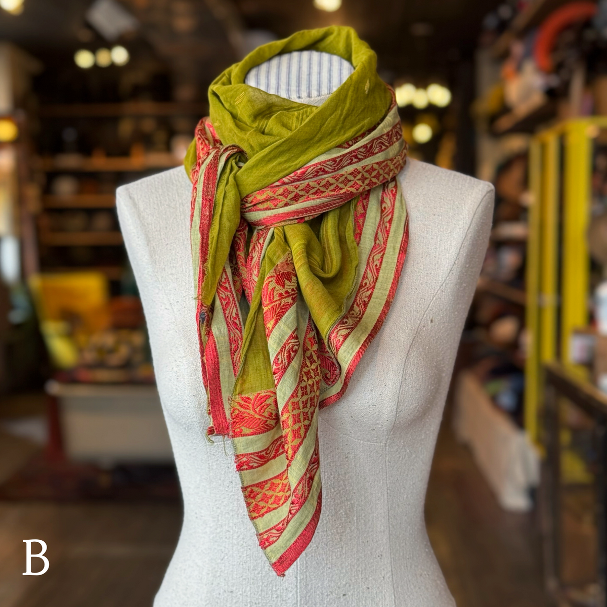 Sheer Chartreuse Sari Fragment
