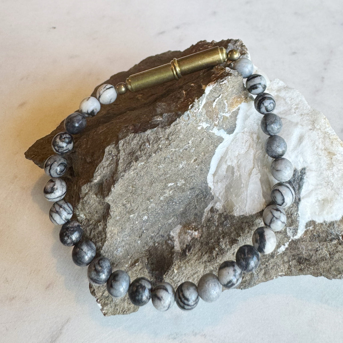Spiderweb Jasper Beaded Bracelet