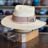 Straw Wormwood Flat Brim Fedora