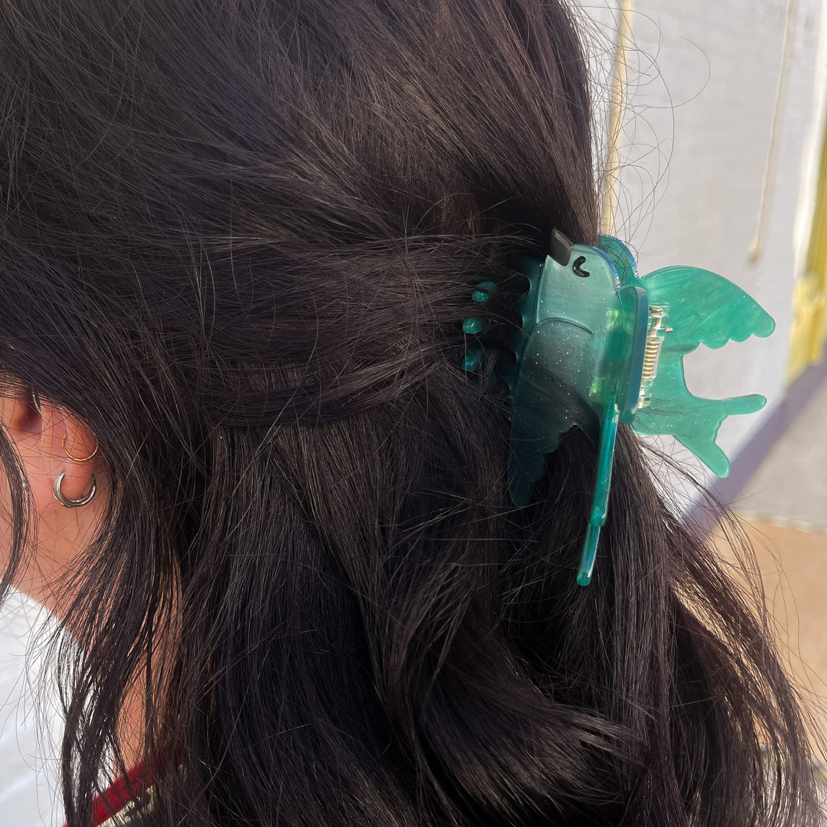 Teal Bird Hair Clip