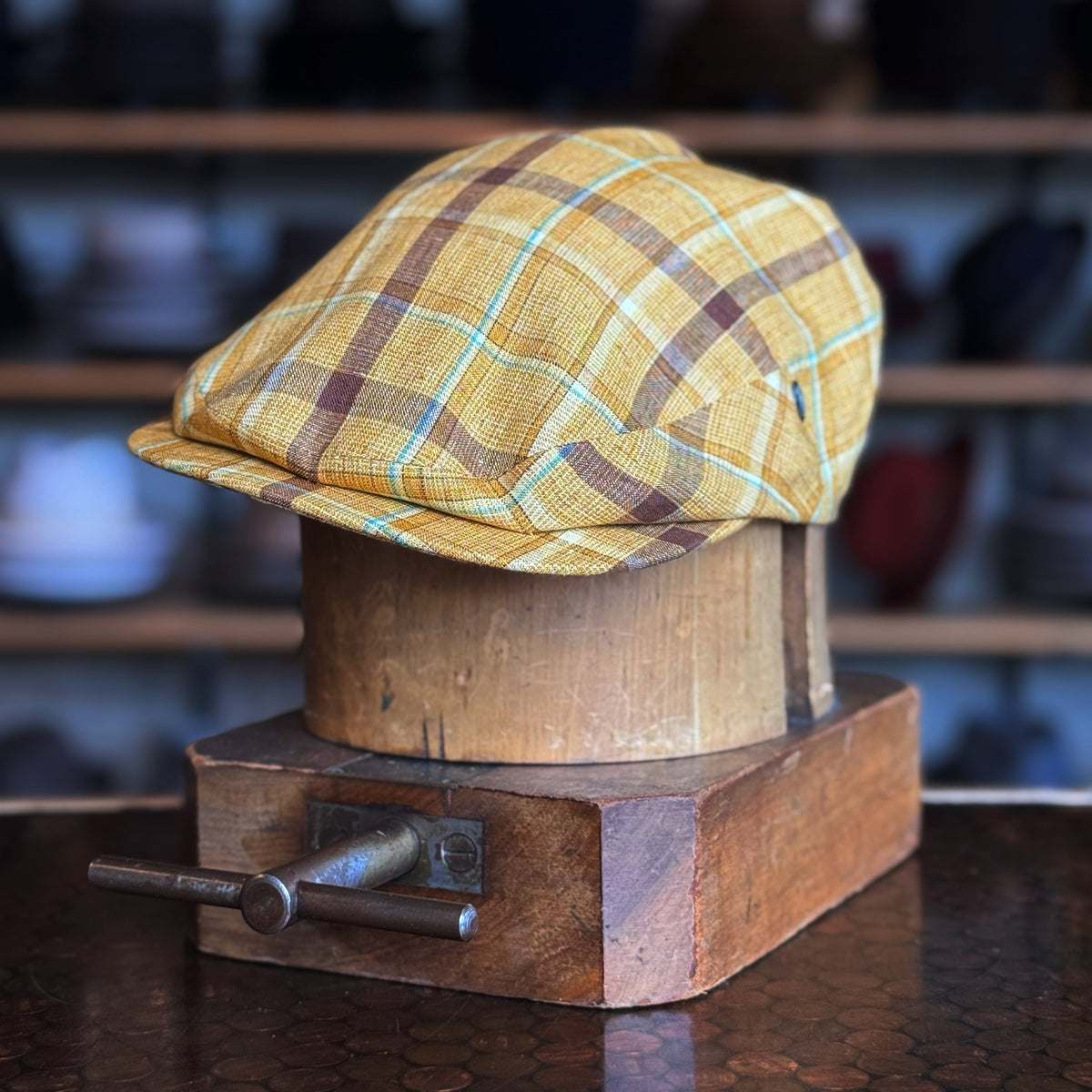 Tonal Plaid Vintage Flat Cap