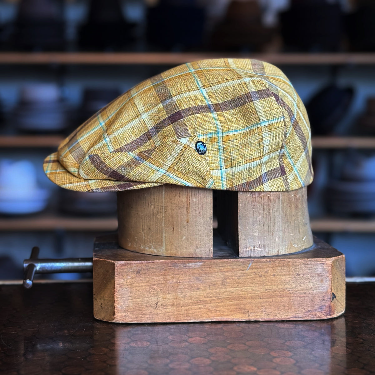 Tonal Plaid Vintage Flat Cap