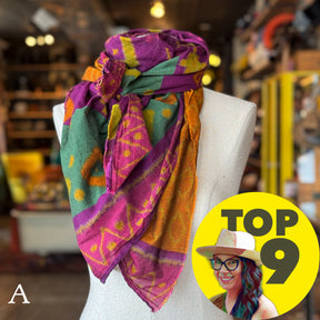 Purple Ikat Sari Fragment