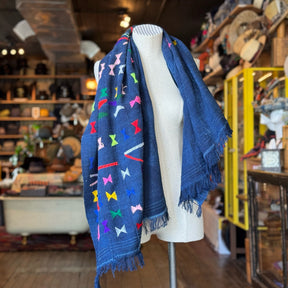 Vintage Indigo Mud Cloth Scarf No. 1