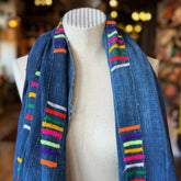 Vintage Indigo Mud Cloth Scarf No. 2