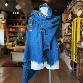 Vintage Indigo Mud Cloth Scarf No. 2
