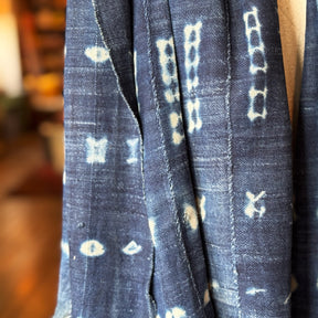 Vintage Indigo Mud Cloth Scarf No. 5