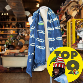 Vintage Indigo Mud Cloth Scarf No. 4