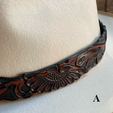 Tooled Leather Hat Band