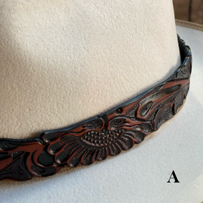 Tooled Leather Hat Band