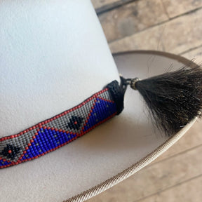 Beaded Hat Band w/ Horsehair Tassels