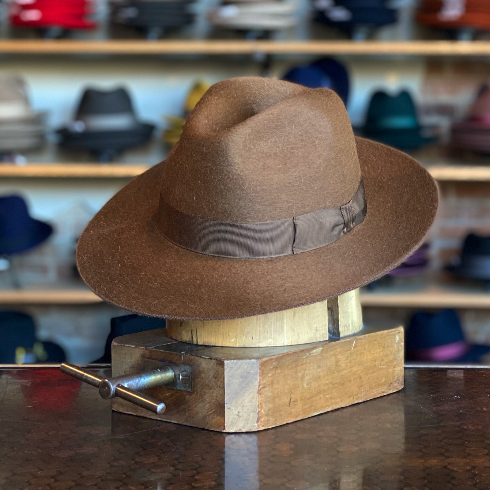 Wool Hats Large Brim Felt Hat Brown Large Brim Fedora Hat B&S