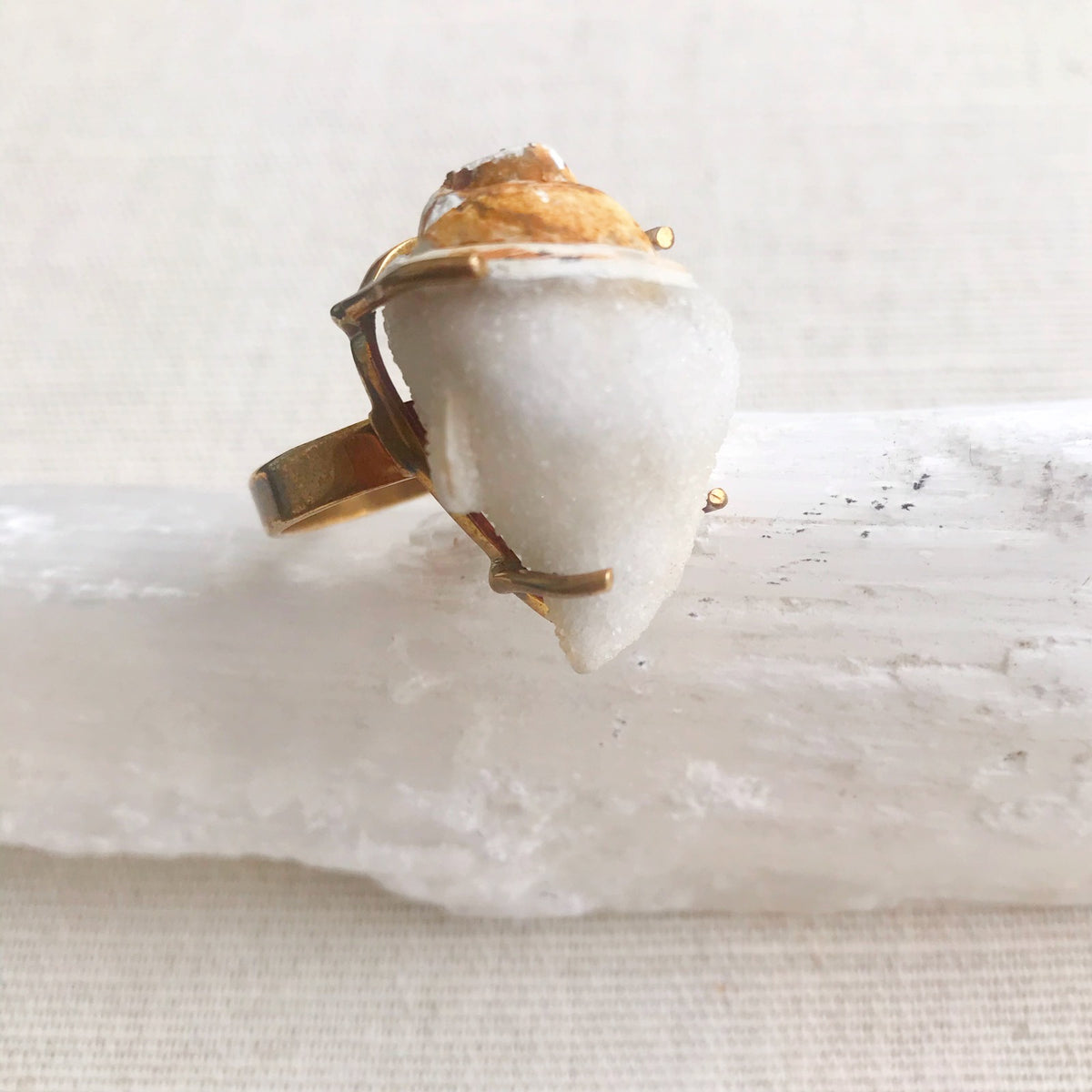 Druzy Shell  Ring