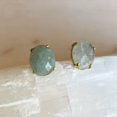 Pronged Aquamarine Studs