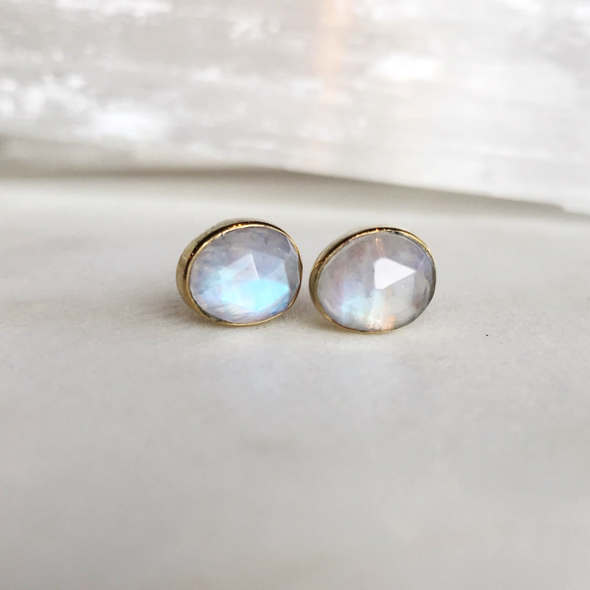Rose Cut Oval Studs