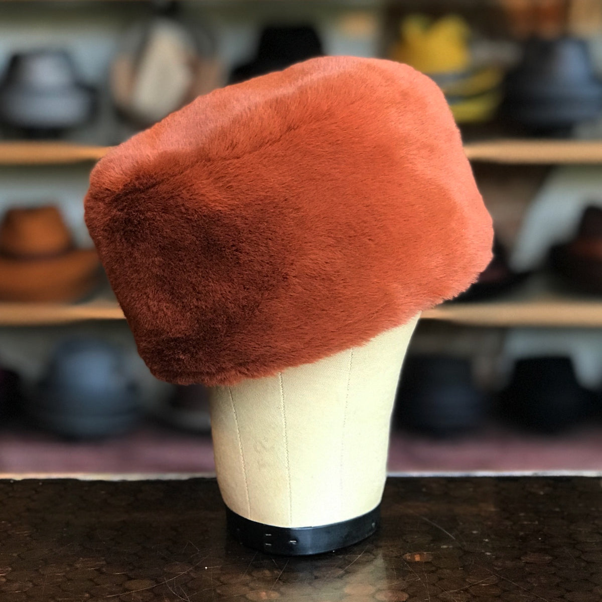 Toasty European Fur Hat in Autumn Tones Elegant Cozy Faux Fur Hat Beige Soft Warm Winter Hat - Etsy main image 3