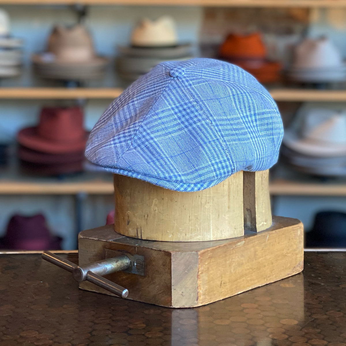 Taormina 6-Panel Slim Fit Newsboy - Italian Cotton Plaid Summer Cap