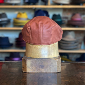Vintage Leather 3-Panel Flat Cap